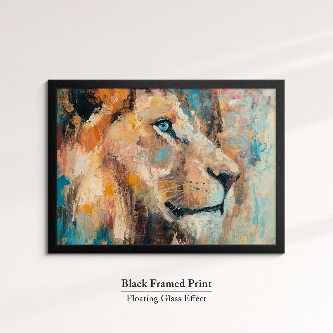 Lioness Abstract Oil Painting Side Profile Wild Cat Portrait Poster - Image 8
