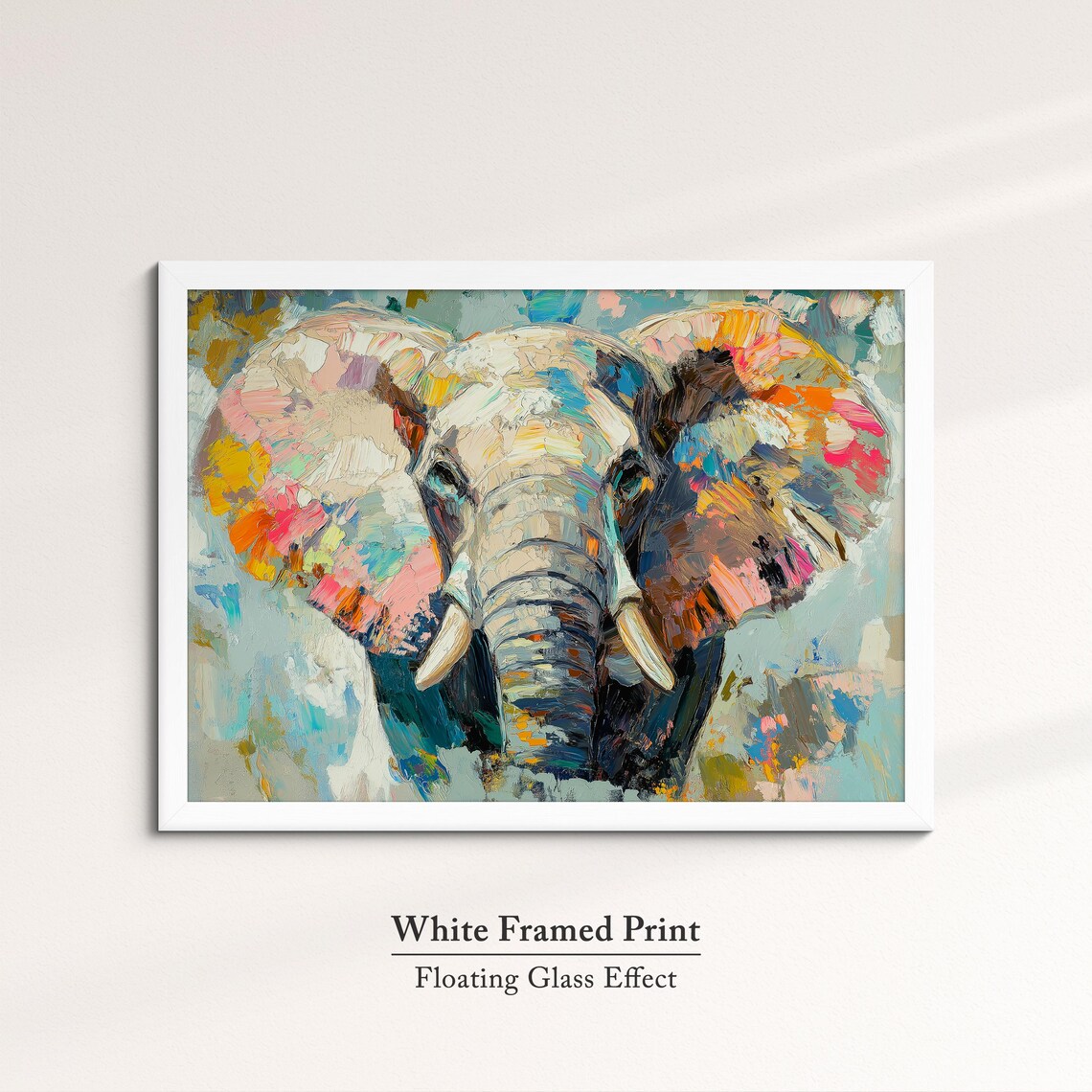 Abstract Elephant Oil Painting, Animal Art Print - Image 7