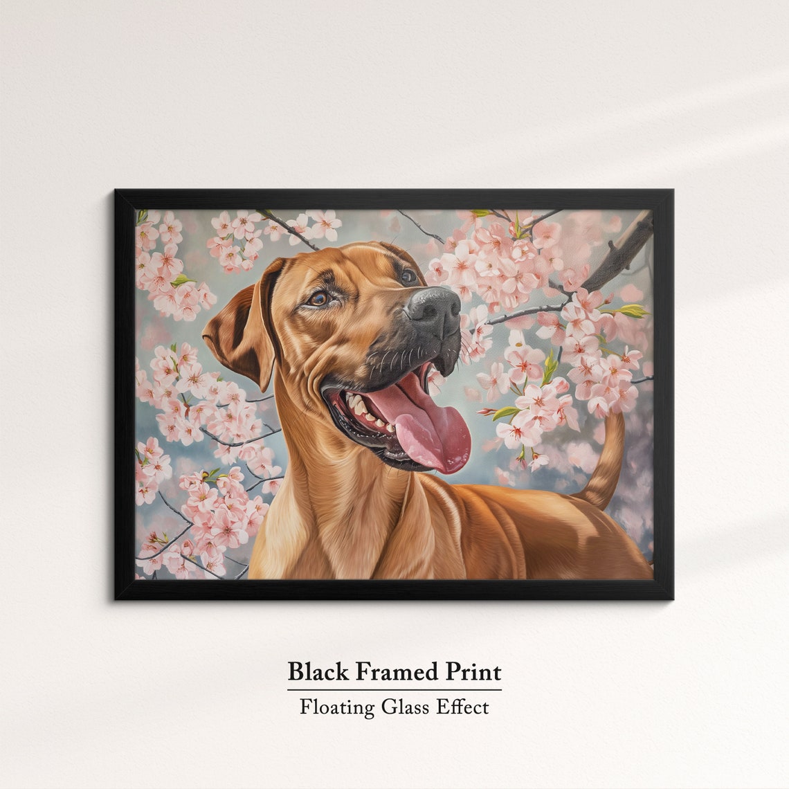 Rhodesian Ridgeback Smiling In Cherry Blossoms Happy Spring Dog Poster - Image 8