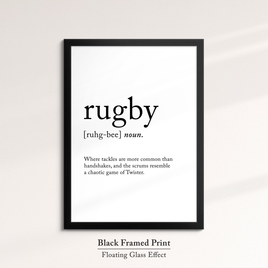 Rugby Definition Dictionary Funny Sports Quote Minimalist Framed Print Framed Wall Art Poster Home Decor Interior Rugby Gift - Image 8