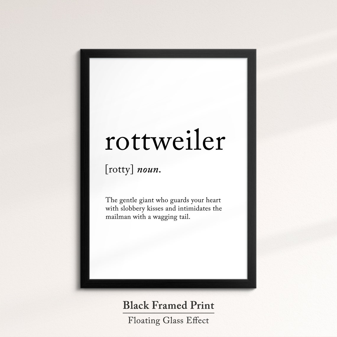 Rottweiler Funny Dictionary Definition Quote Minimalist Wall Art - Image 8