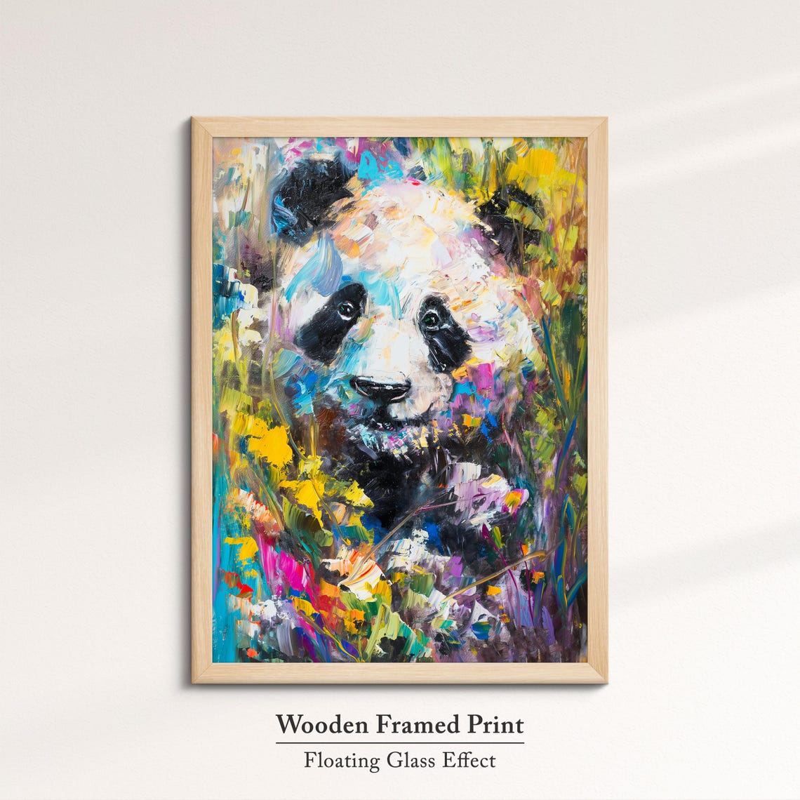 Giant Panda Face Colorful Abstract Bold Brushstroke Wildlife Wall Art - Image 6