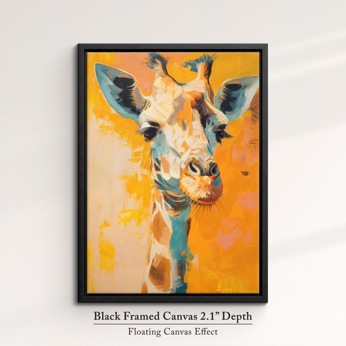 Colorful Giraffe Abstract Oil Painting, Wall Art Print - Image 2