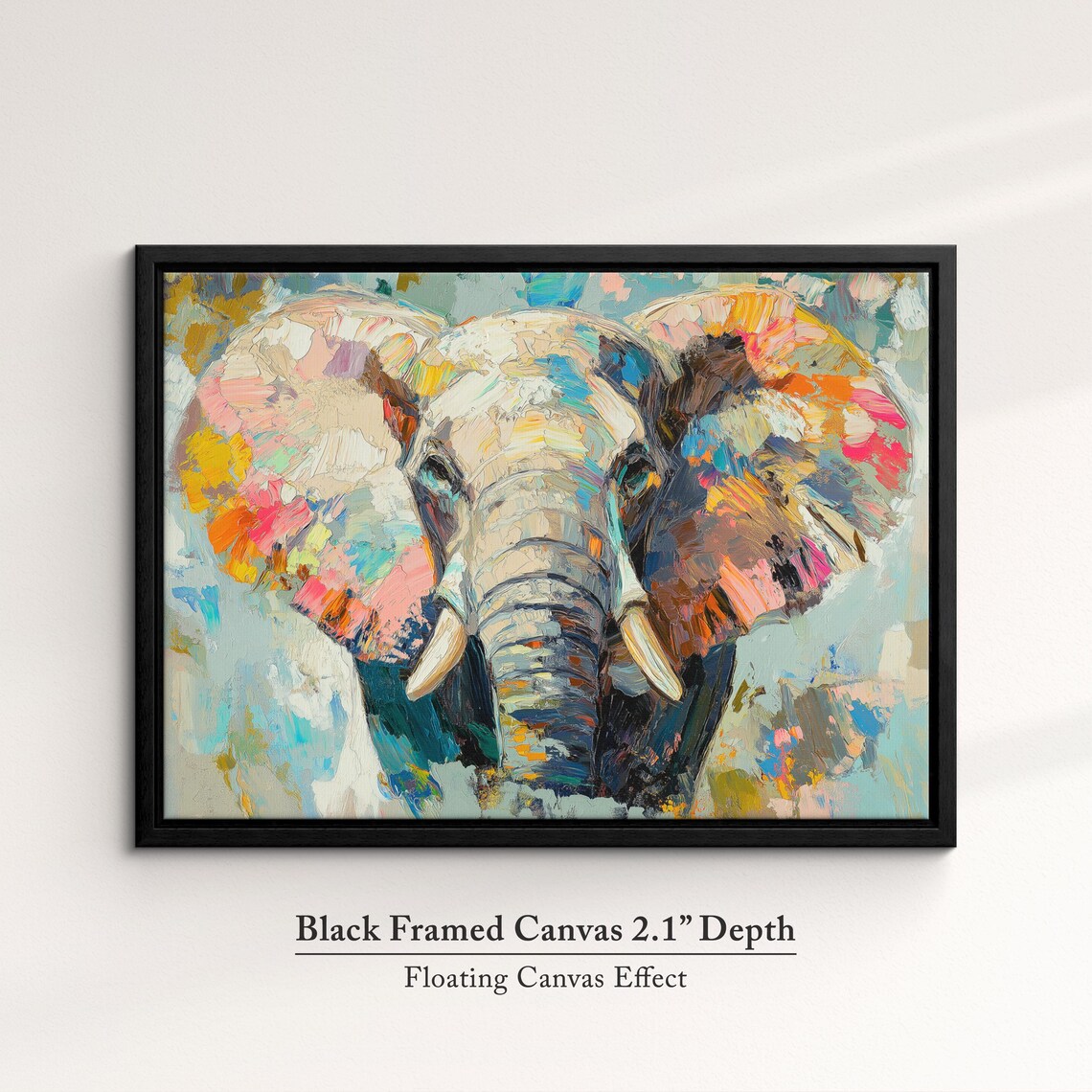 Abstract Elephant Oil Painting, Animal Art Print - Image 2