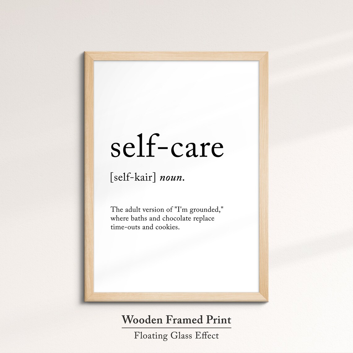 Self Care Funny Definition Dictionary Quote Minimalist Framed Print Framed Wall Art Poster Home Decor Interior Positivity Gifts - Image 6