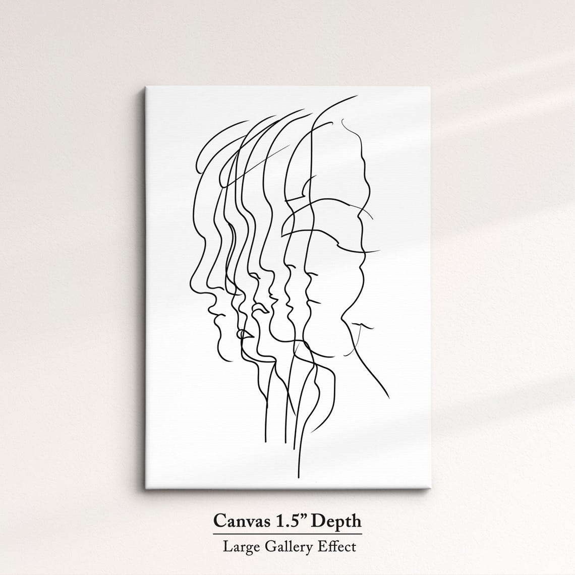 Minimalist One Line Face Drawing Abstract Female Profiles Wall Art - Image 3