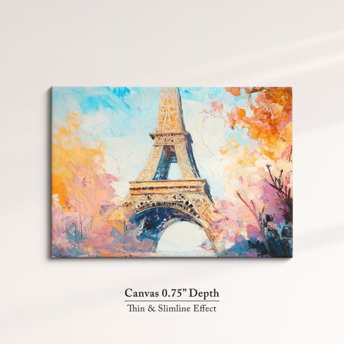 Eiffel Tower Paris Autumn Trees Vibrant Impressionist Travel Poster - Image 4