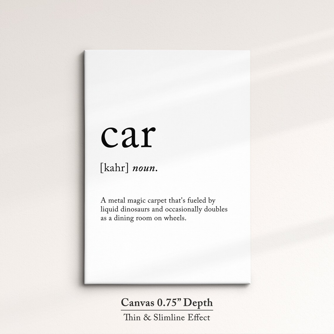 Car Funny Definition Dictionary Quote Minimalist Framed Print Framed Wall Art Poster Home Decor Interior Funny Gifts For Car Lover - Image 4