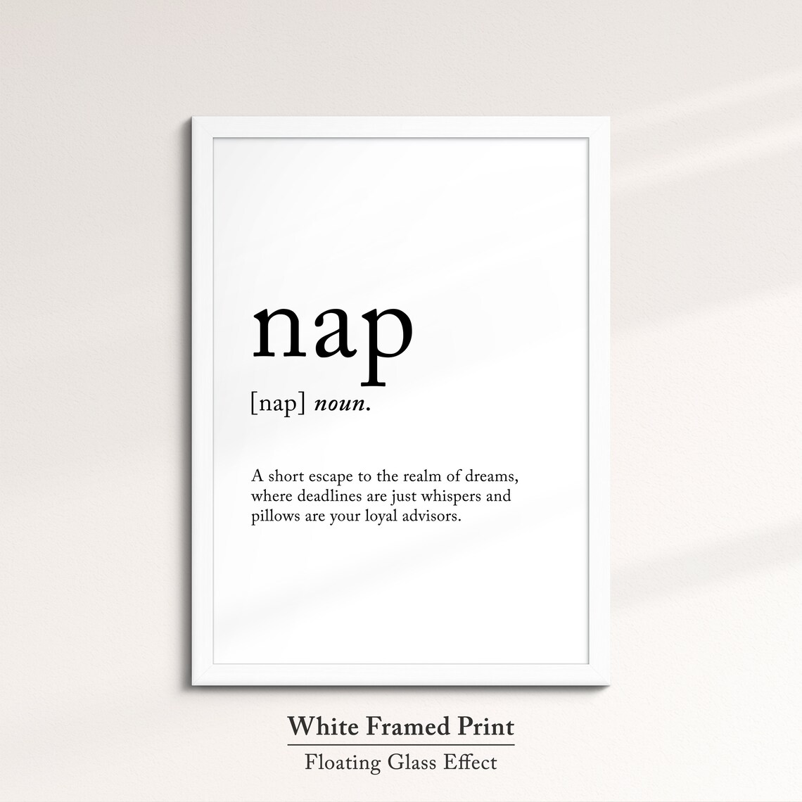 Nap Funny Definition Dictionary Quote Minimalist Framed Print Framed Wall Art Poster Home Decor Interior Funny Gifts For Students - Image 7