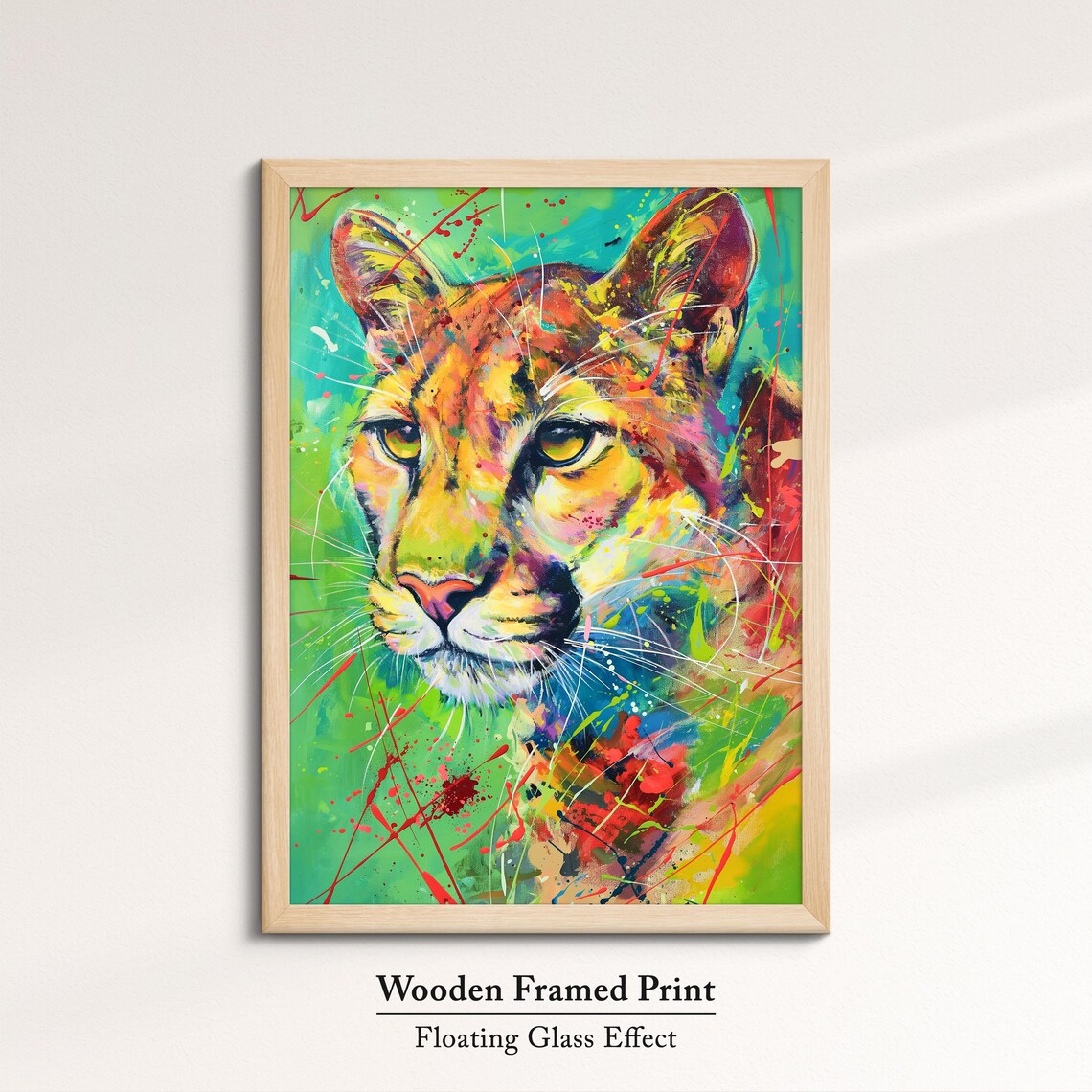 Colorful Lioness Face Pop Art Painting Vibrant Splatter Wildlife Wall Art Poster - Image 6