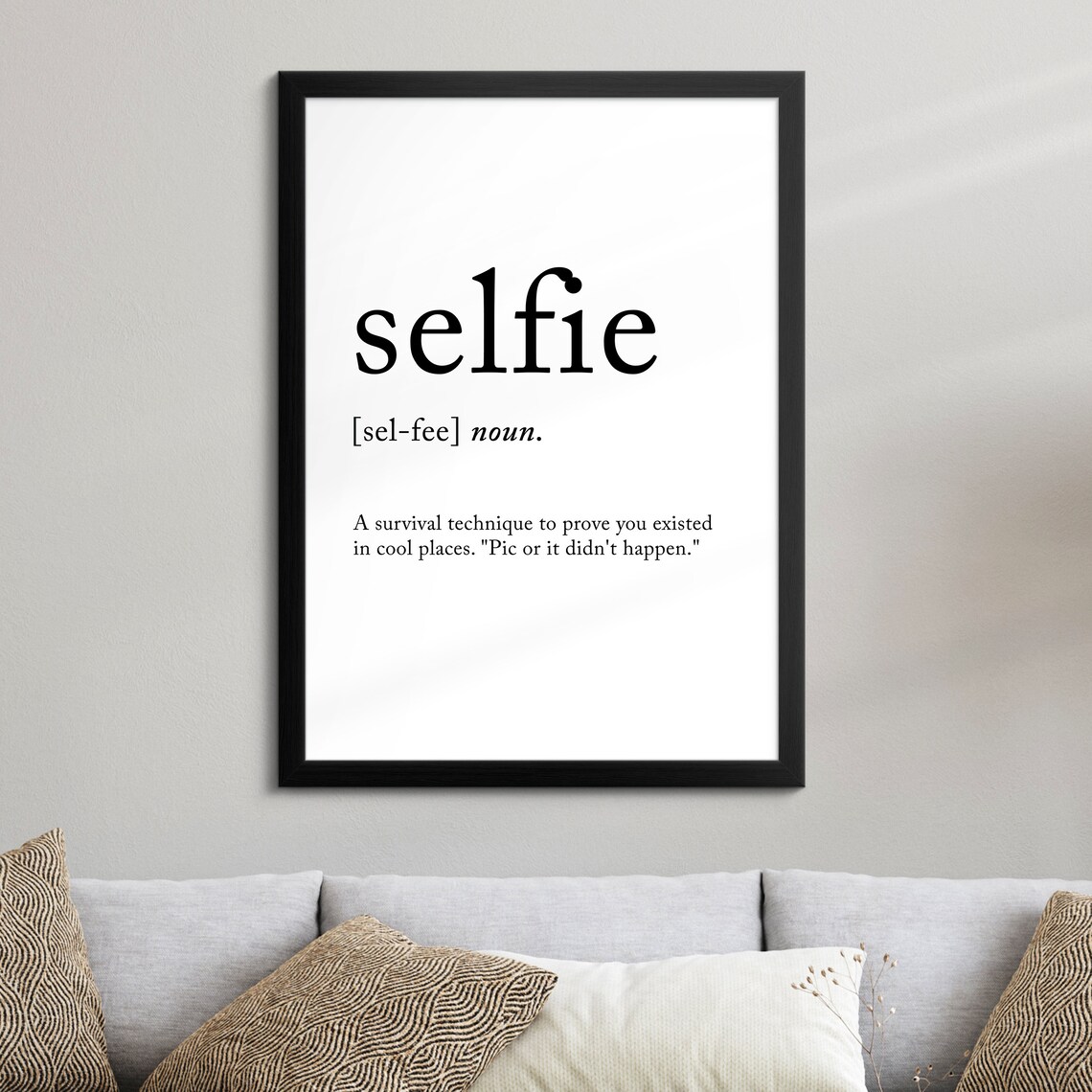 Selfie Minimalist Definition Quote Word Art Framed Print Framed Female Wall Art Lady Poster Feminine Home Decor Gifts For Her - Image 8