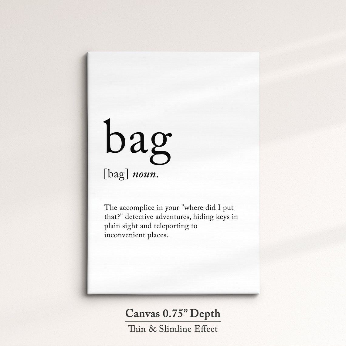 Bag Dictionary Definition Funny Handbag Quote Minimalist Wall Poster - Image 4