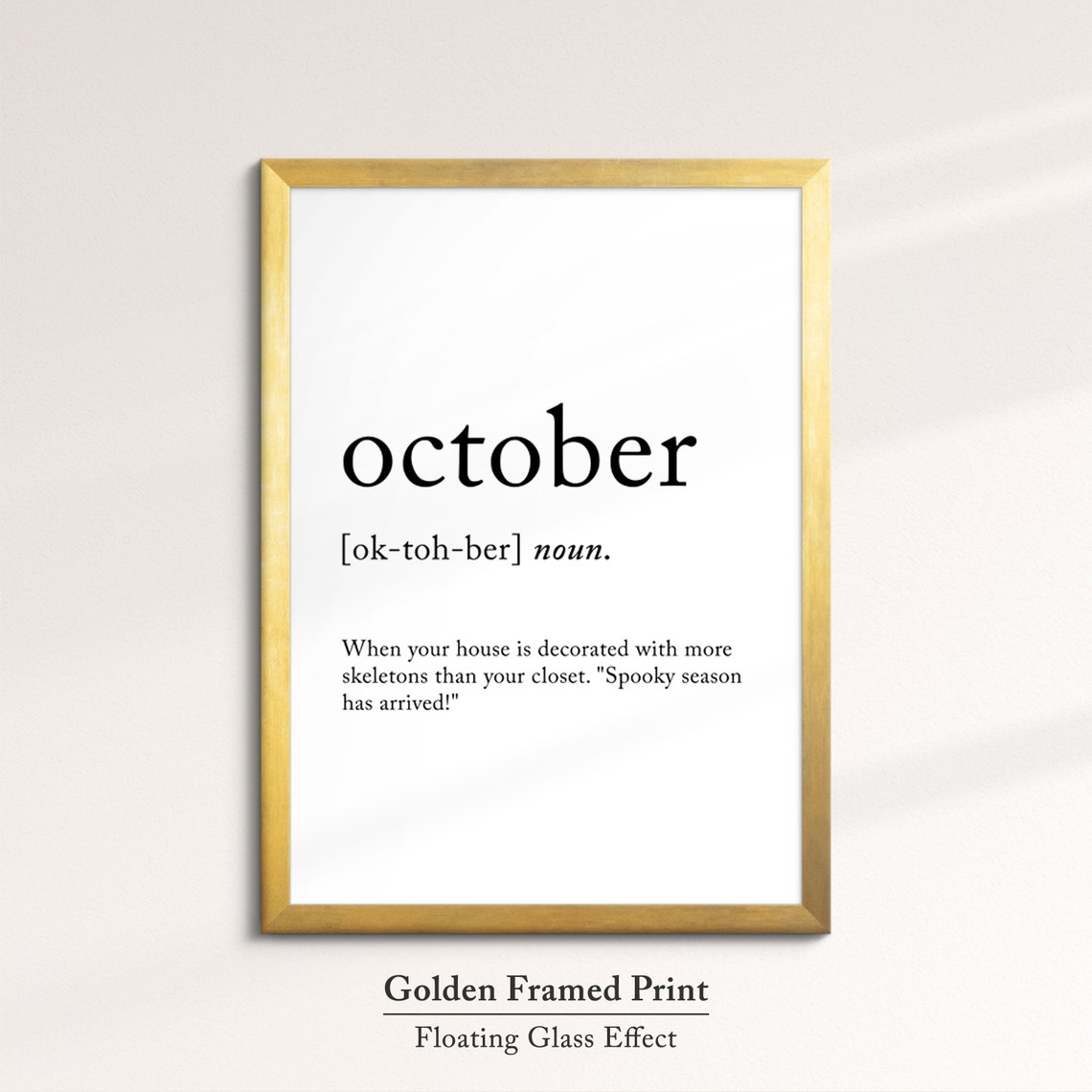 October Funny Dictionary Definition Quote Minimalist Typography Poster - Image 4
