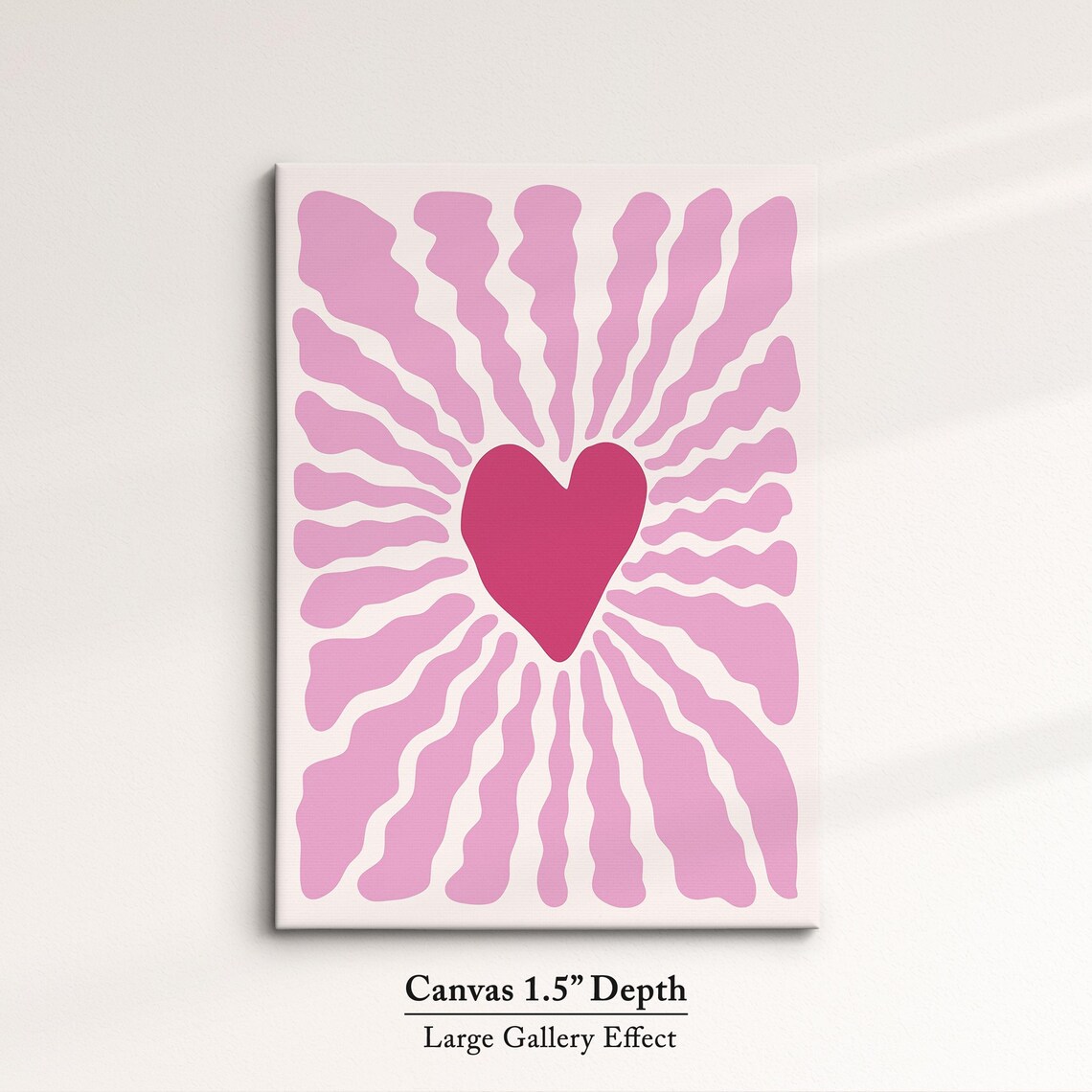 Pink Heart Abstract Organic Shapes Modern Minimalist Love Decor Wall Art Poster - Image 3
