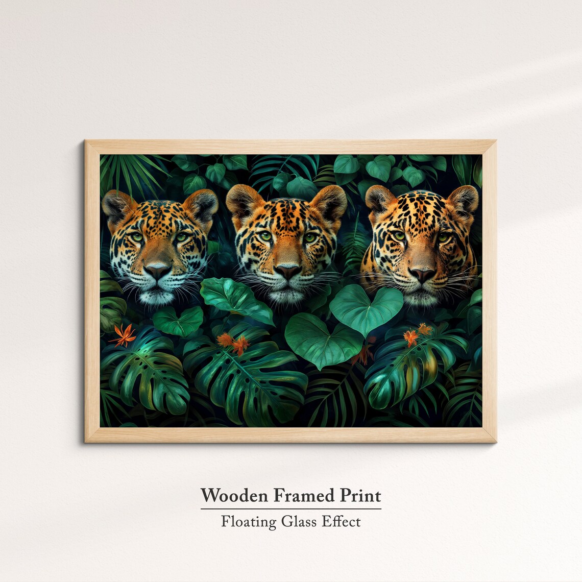 Three Jaguars In Dark Jungle Foliage Majestic Big Cat Wildlife Poster - Image 6
