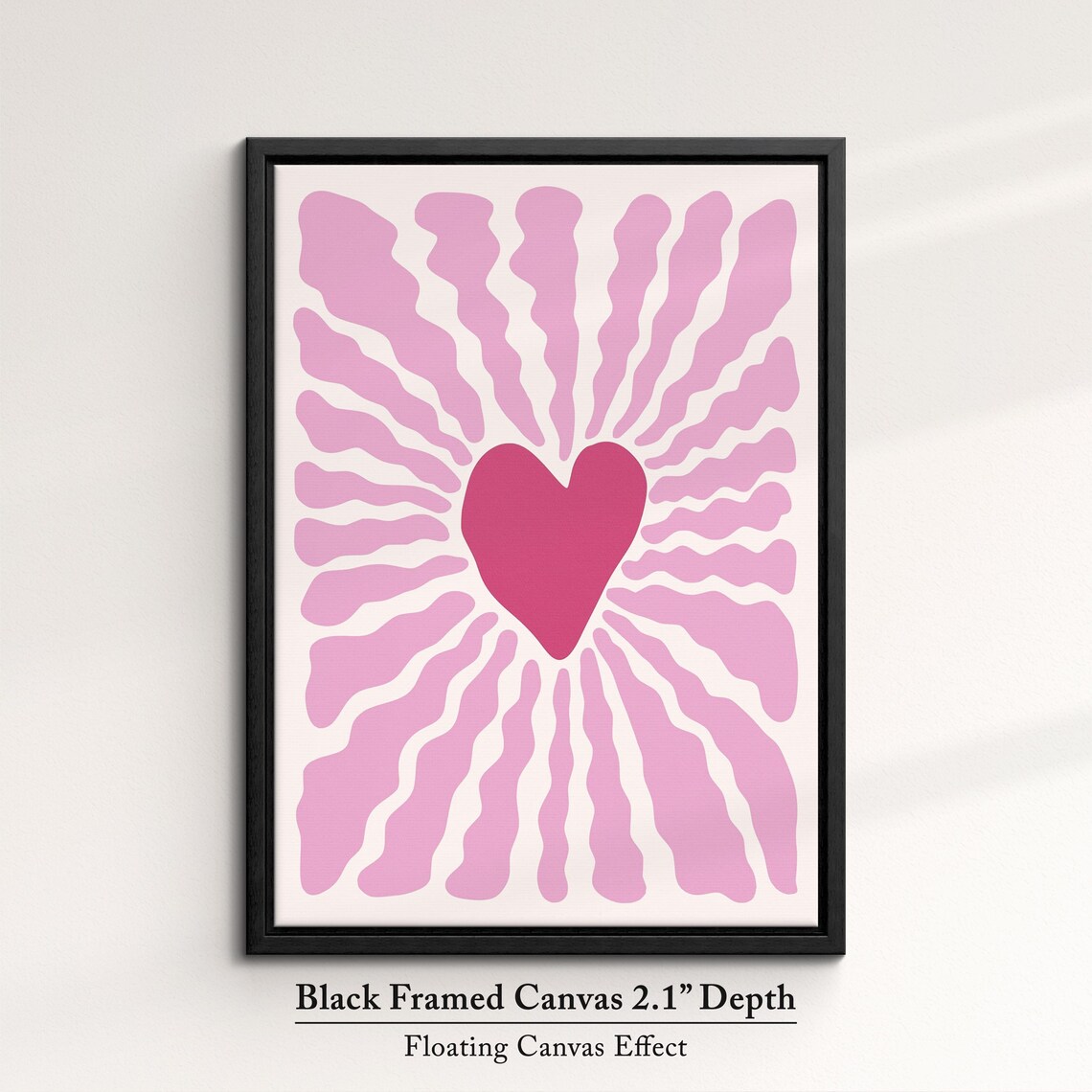 Pink Heart Abstract Organic Shapes Modern Minimalist Love Decor Wall Art Poster - Image 2