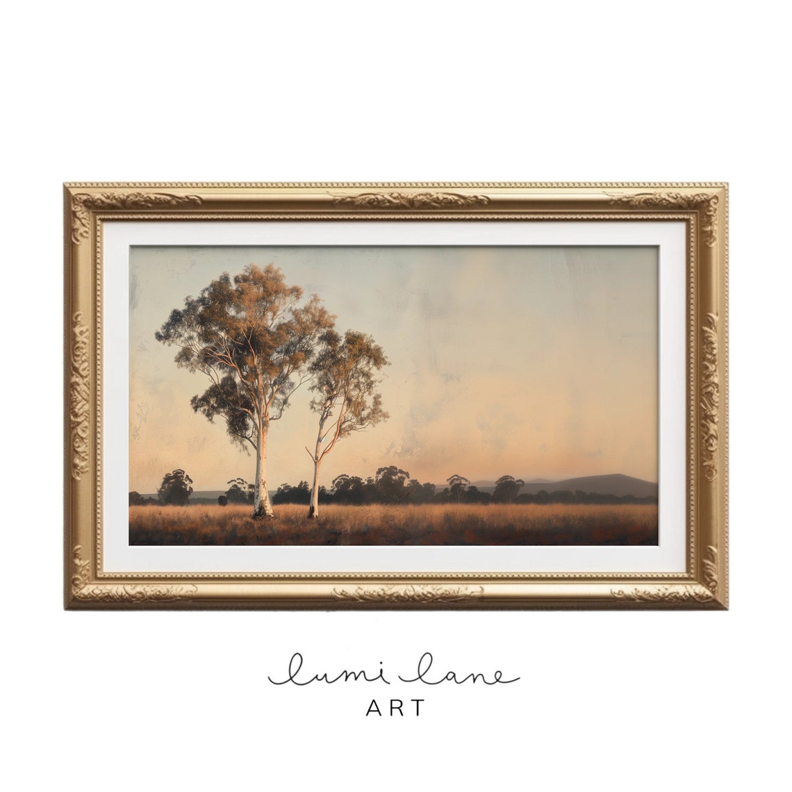 Australian Gum Trees Outback Sunset Landscape Eucalyptus Nature Poster
