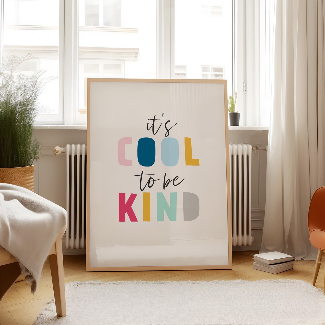 It Is Cool To Be Kind Colorful Kids Motivational Quote Poster - Image 3