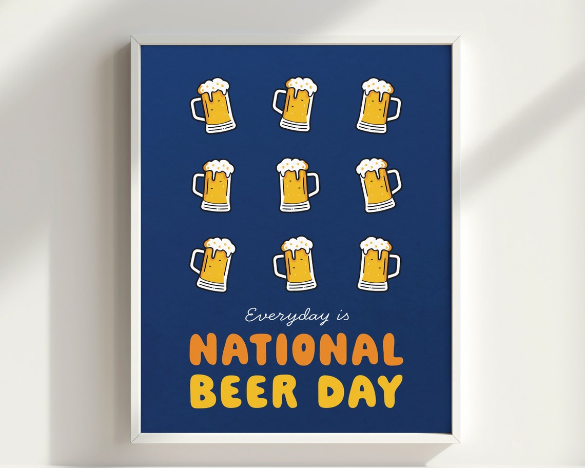 Everyday Is National Beer Day Funny Beer Mug Grid Bar Wall Art - Image 2