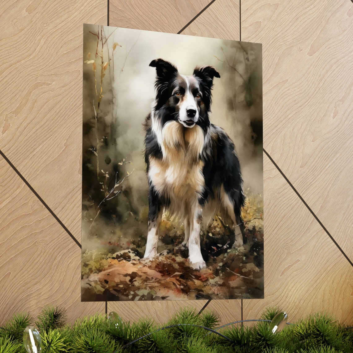 Border Collie Dog Art Print Dog Wall Art Animal Art Print Animal Art Poster Dog Lover Gift Colorful Animal Wall Art Cool Dog Art - Image 2