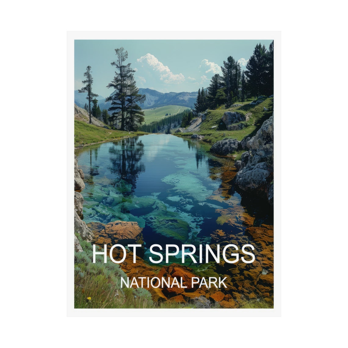 Hot Springs National Park Thermal Spring Travertine Pool Poster - Image 3