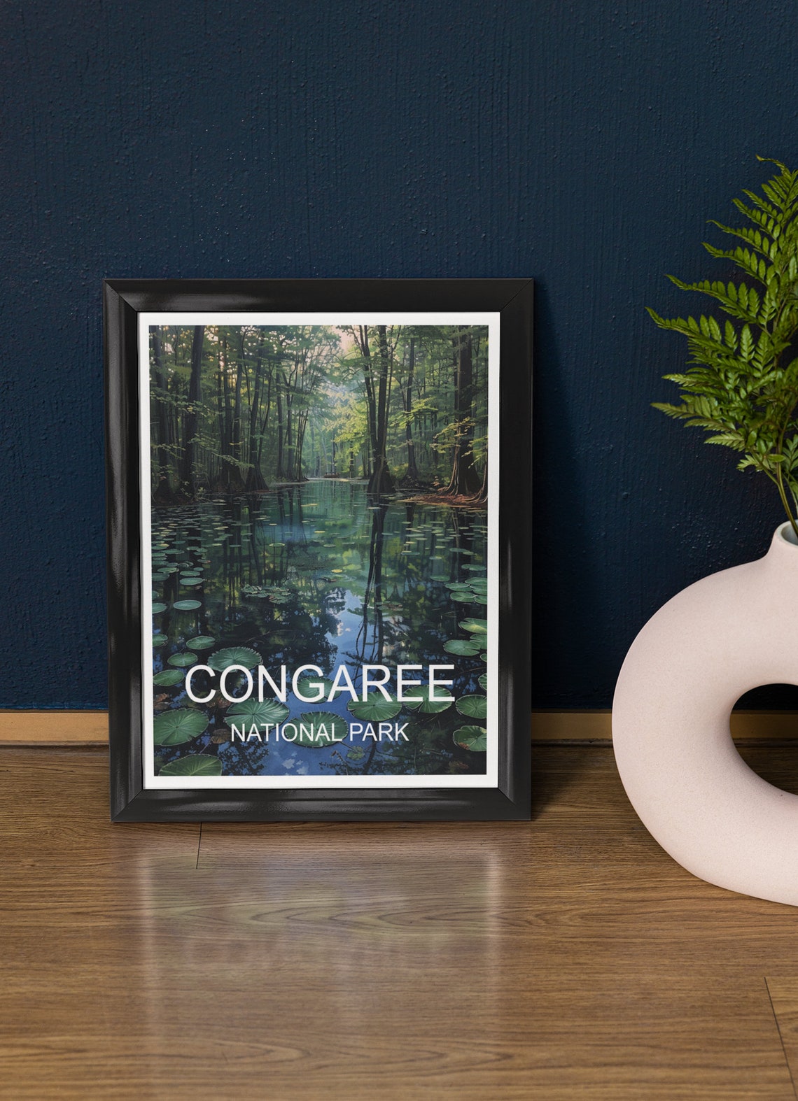 Congaree National Park Cypress Swamp Mirror Water Scene Poster