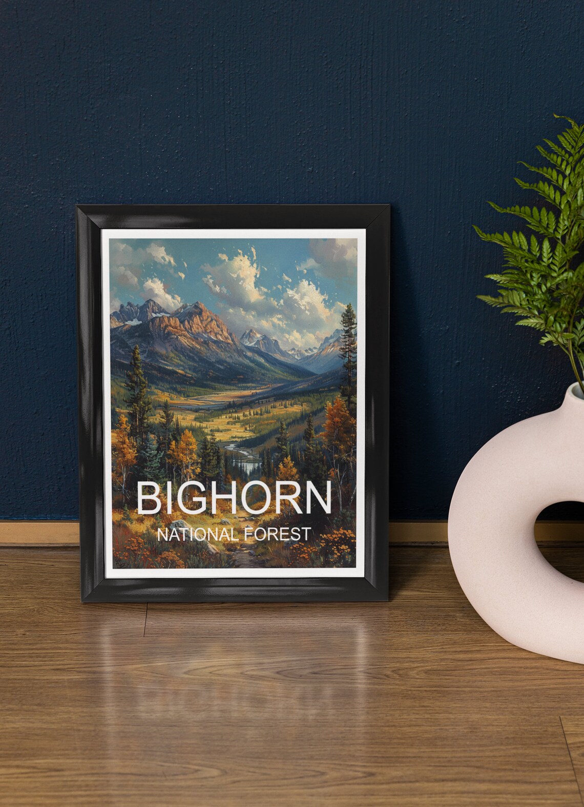 Bighorn National Forest Golden Autumn Valley Mountain View Poster