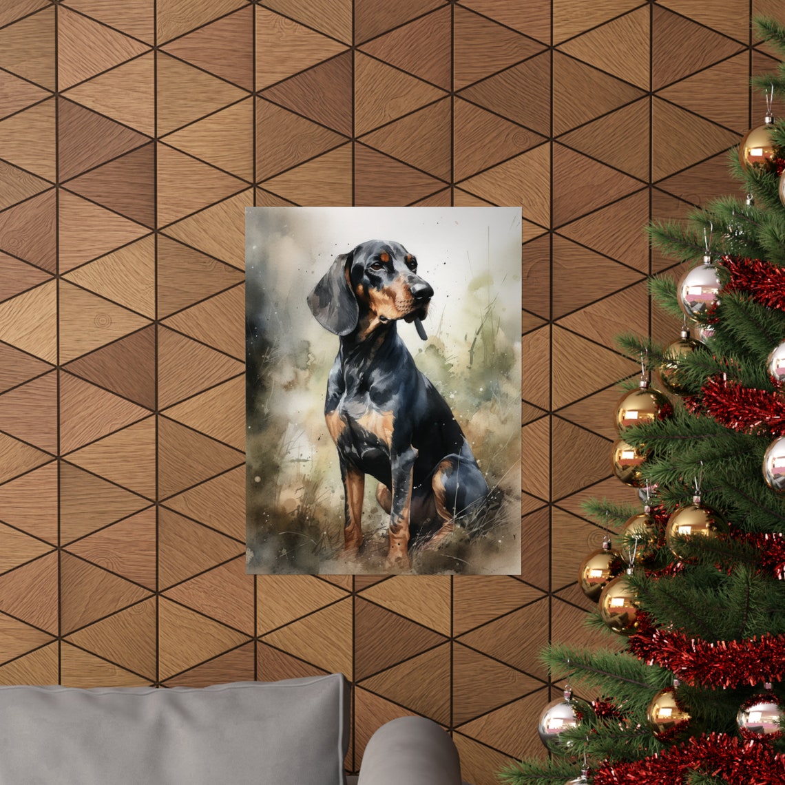 Black And Tan Coonhound Dog Art Print Dog Wall Art Animal Art Print Animal Art Poster Dog Lover Gift Colorful Animal Wall Art Cool Dog - Image 3