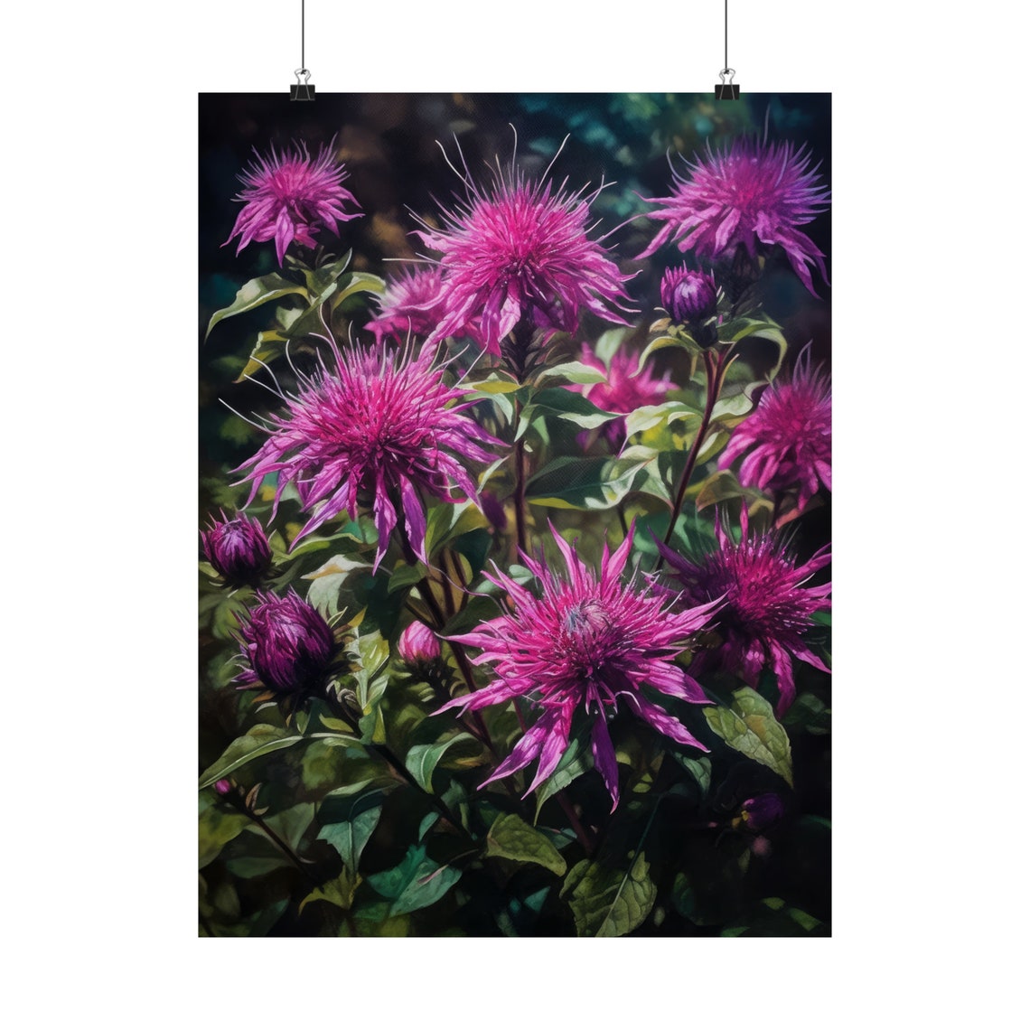 Purple Bee Balm Flower Art Print Flower Painting Flower Dcor Floral Art Print Floral Wall Art Painting Floral Artwork Botanical Print - Image 5