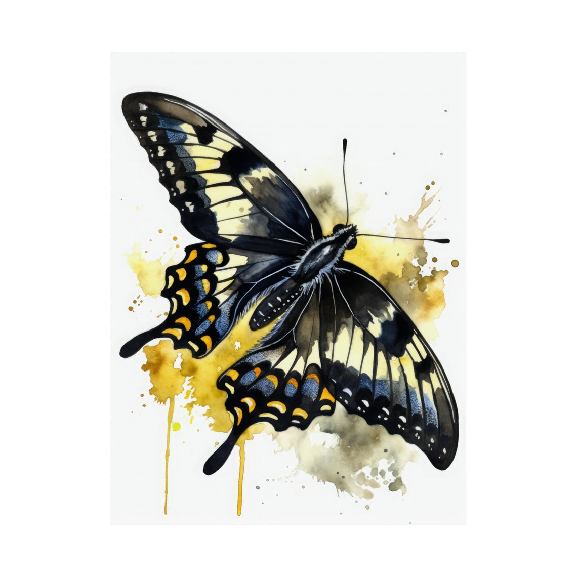 Swallowtail Butterfly Art Print Butterfly Home Dcor Watercolor Butterfly Painting Insect Wall Art Nature Lover Butterflies Artwork - Image 4