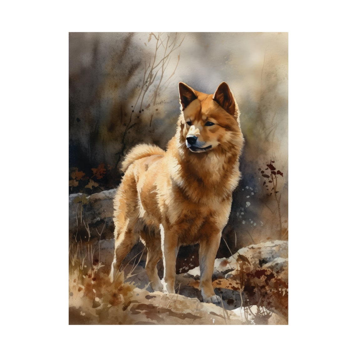 Finnish Spitz Dog Art Print Dog Wall Art Animal Art Print Animal Art Poster Dog Lover Gift Colorful Animal Wall Art Cool Dog Art - Image 4