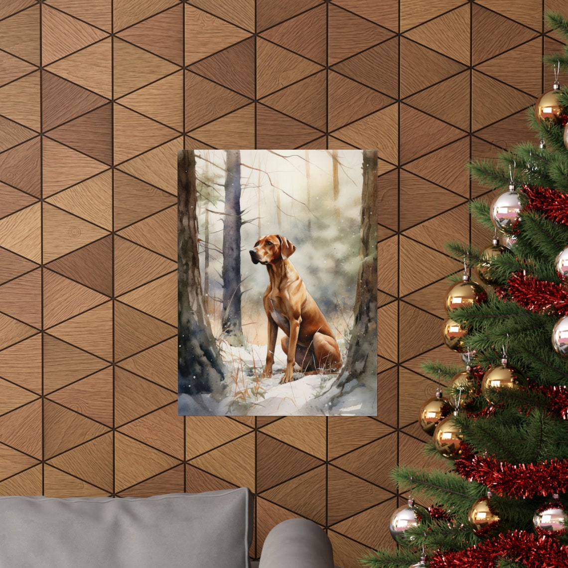 Redbone Coonhound Dog Art Print Dog Wall Art Animal Art Print Animal Art Poster Dog Lover Gift Colorful Animal Wall Art Cool Dog Art - Image 3