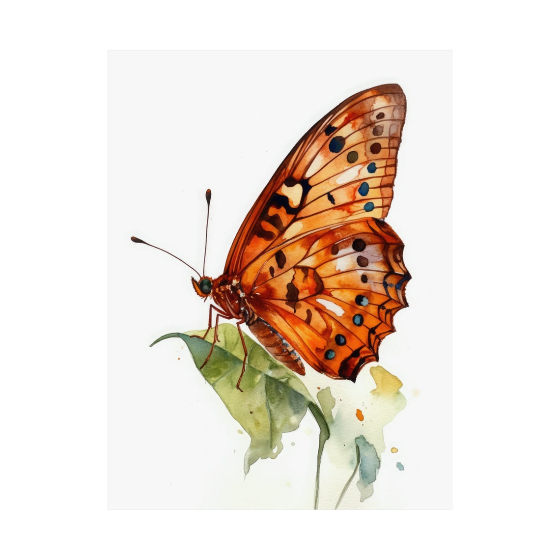 Gulf Fritillary Butterfly Art Print Butterfly Home Dcor Watercolor Butterfly Painting Insect Wall Art Nature Lover Butterflies Artwork - Image 4