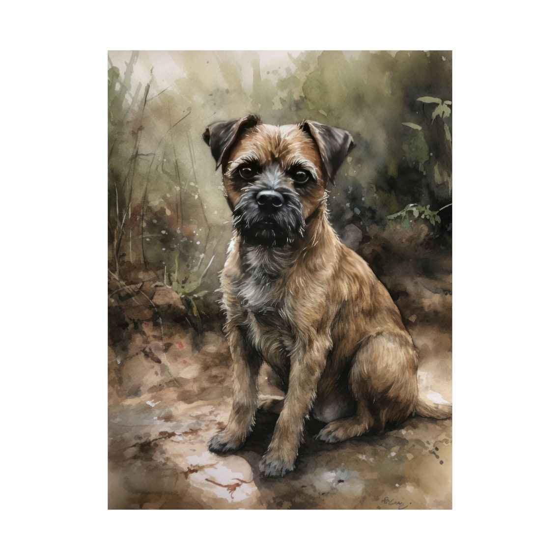 Border Terrier Dog Art Print Dog Wall Art Animal Art Print Animal Art Poster Dog Lover Gift Colorful Animal Wall Art Cool Dog Art - Image 4