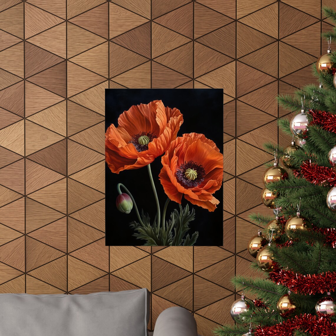 Coral Poppy Flower Art Print Flower Painting Flower Dcor Floral Art Print Floral Wall Art Painting Floral Artwork Botanical Print - Image 3