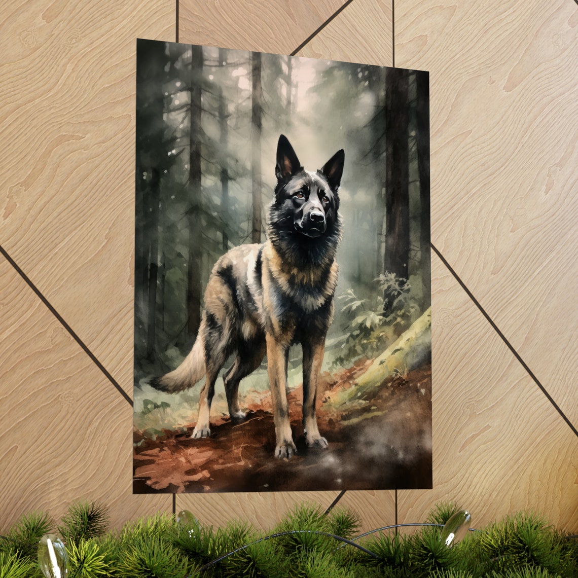 Norwegian Elkhound Dog Art Print Dog Wall Art Animal Art Print Animal Art Poster Dog Lover Gift Colorful Animal Wall Art Cool Dog Art - Image 2