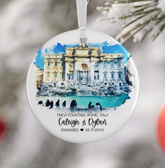 Trevi Fountain Rome Travel Poster, Engagement Gift