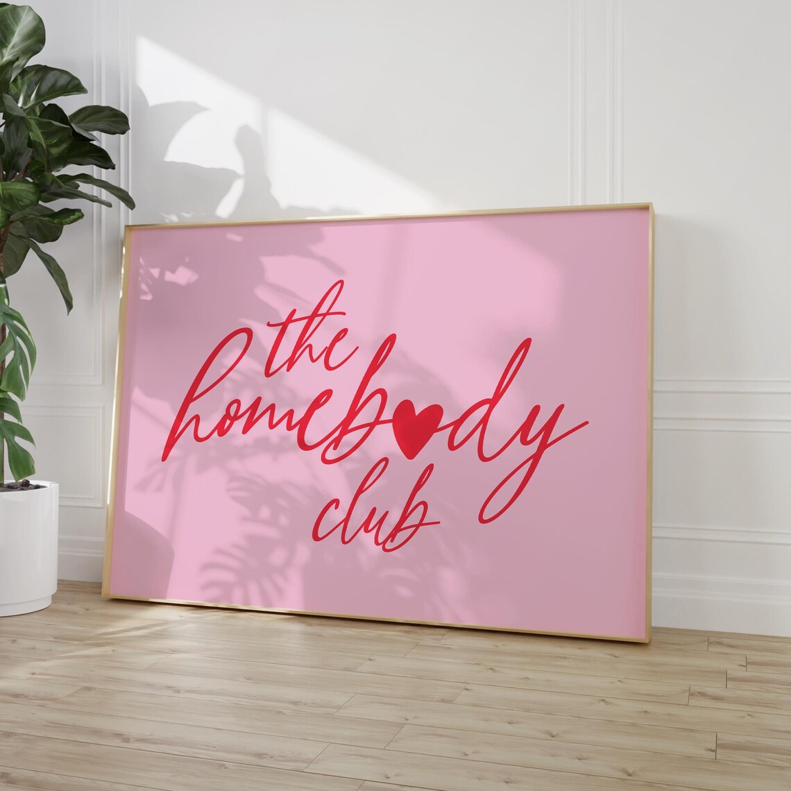 Homebody Club Minimalist Heart Art Print, Preppy