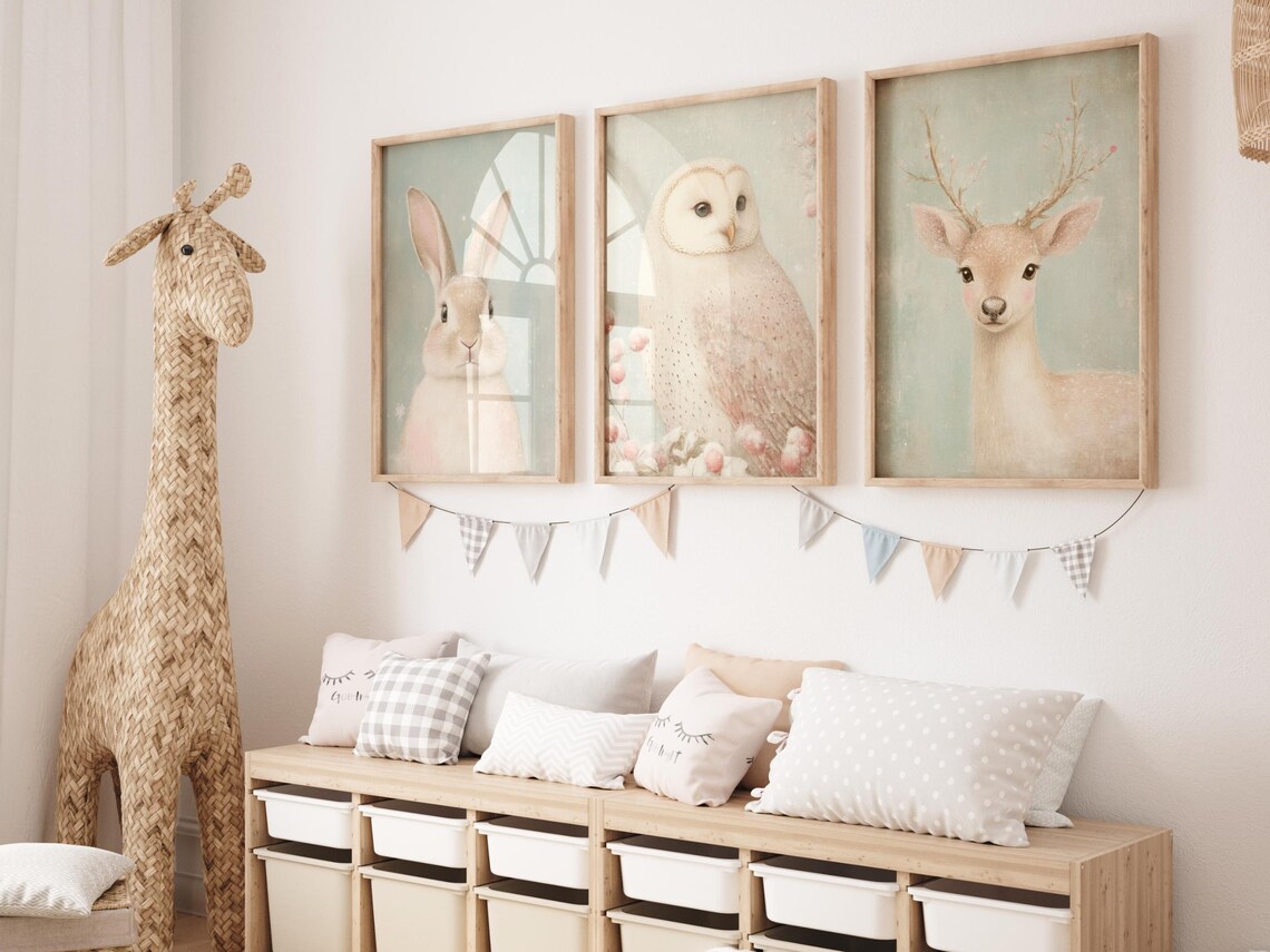 Winter Deer Art Baby Fawn Nursery Decor Christmas Deer With Snowy Background Winter Woodland Animal Art Print Deer Art - Image 4
