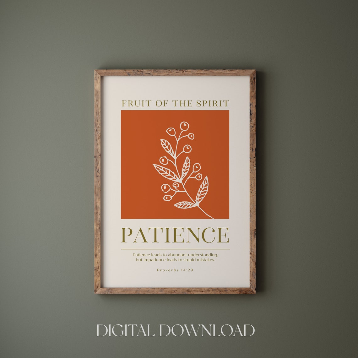 Fruit of the Spirit Patience Proverbs 14:29 Botanical Art Print