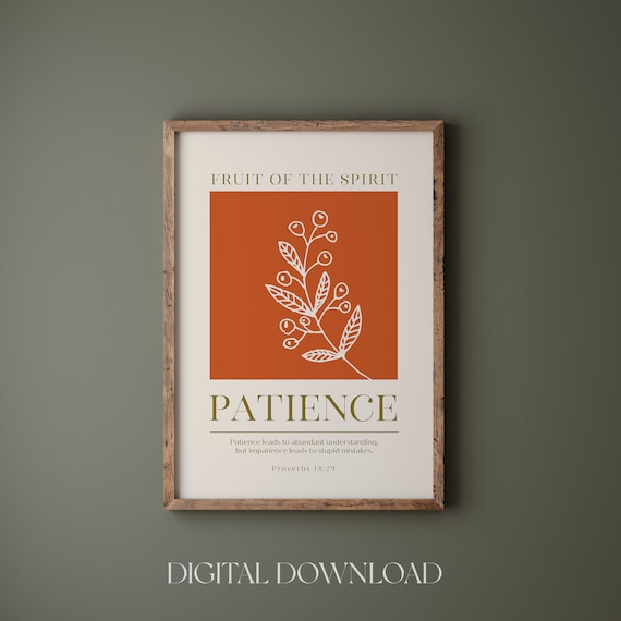 Fruit of the Spirit Patience Proverbs 14:29 Botanical Art Print