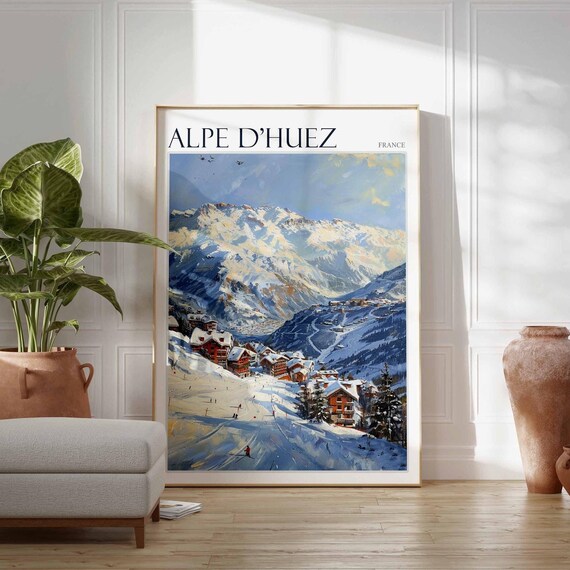 Alpe Dhuez Poster Cycling Poster Mountain Bike Poster Tour De France Poster French Alps Poster Sports Wall Art Alpe Dhuez Travel Art