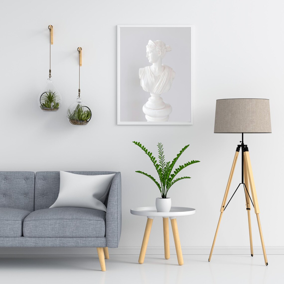 Greek Goddess Bust Sculpture, Minimalist Art Print - Image 3