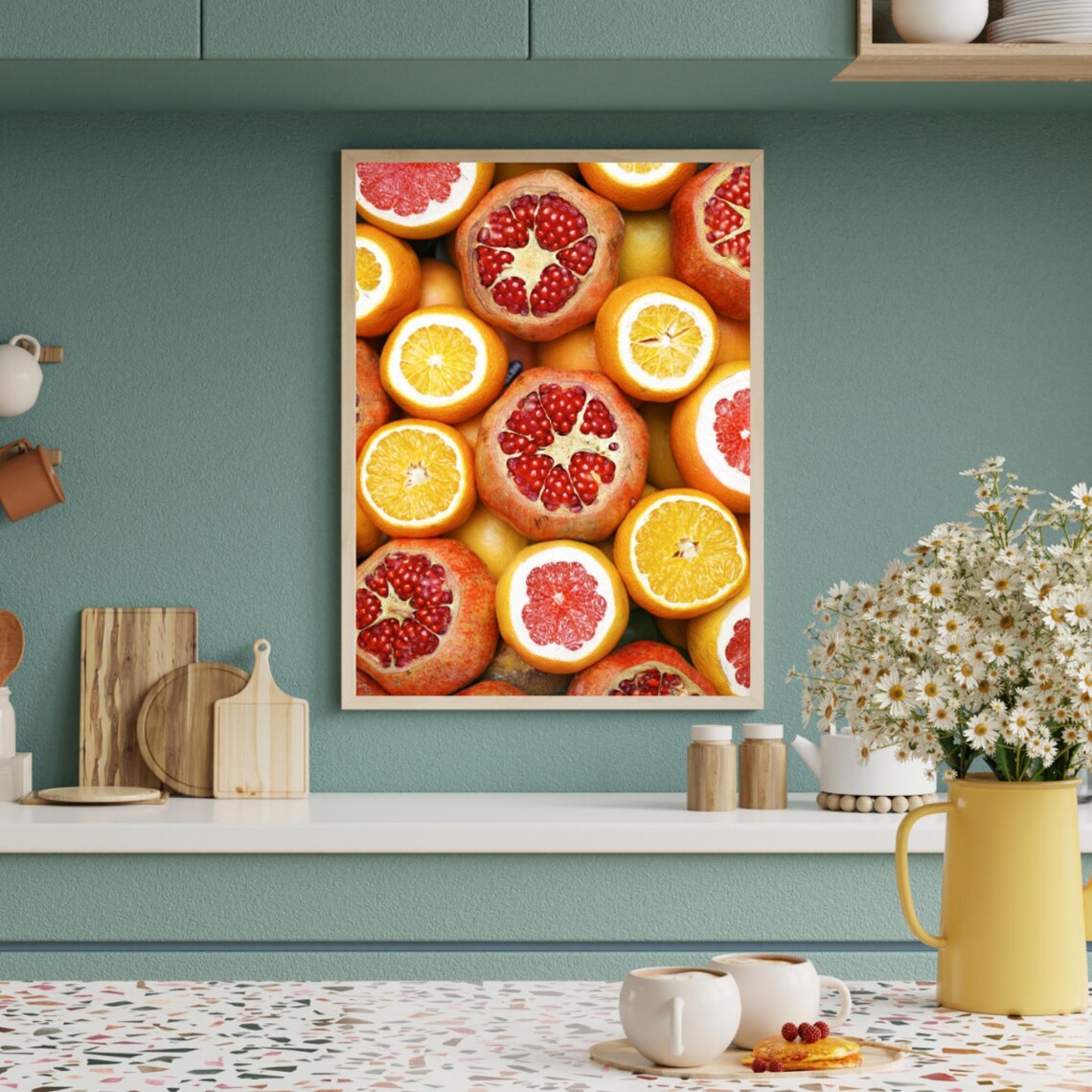 Citrus Pomegranate Art Print, Kitchen Dining Room - Image 6