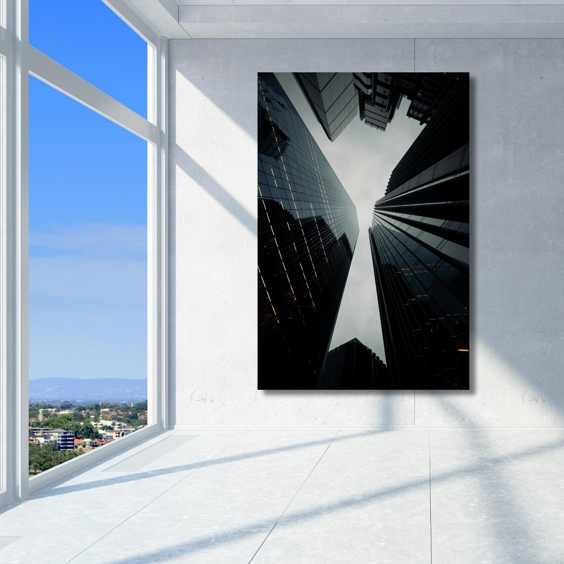 Modern Architectural Skyscraper Perspective, Futuristic Urban Skyline - Image 5