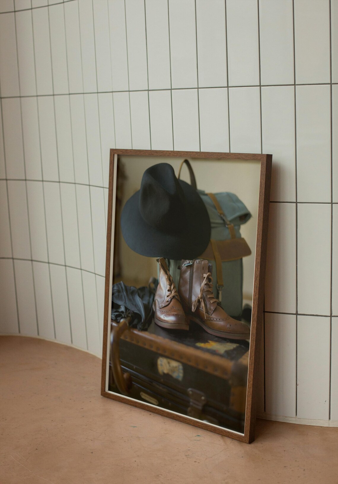 Vintage Travel Inspired Leather Boots Wall Art - Image 2