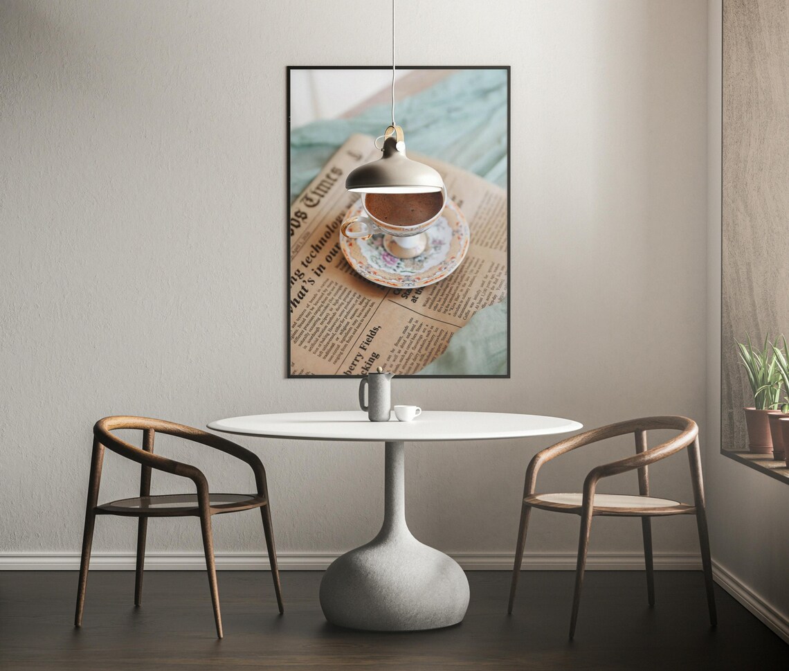 Vintage Inspired Coffee Cup Art Print, Floral China - Image 3