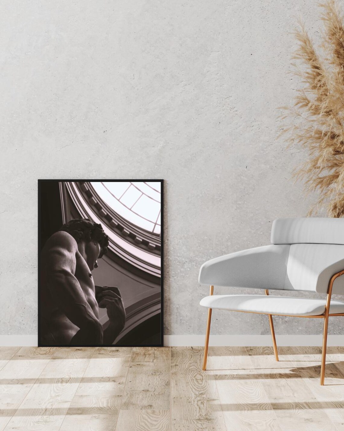 David Statue Sepia Tones, Minimalist Art Print - Image 4