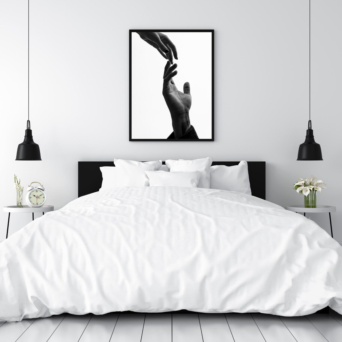 Reaching Hands Minimalist Art Print, Emotional Connection - Image 4