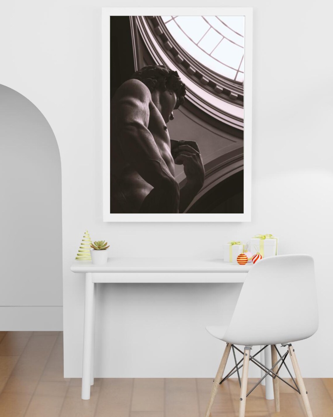 David Statue Sepia Tones, Minimalist Art Print - Image 2